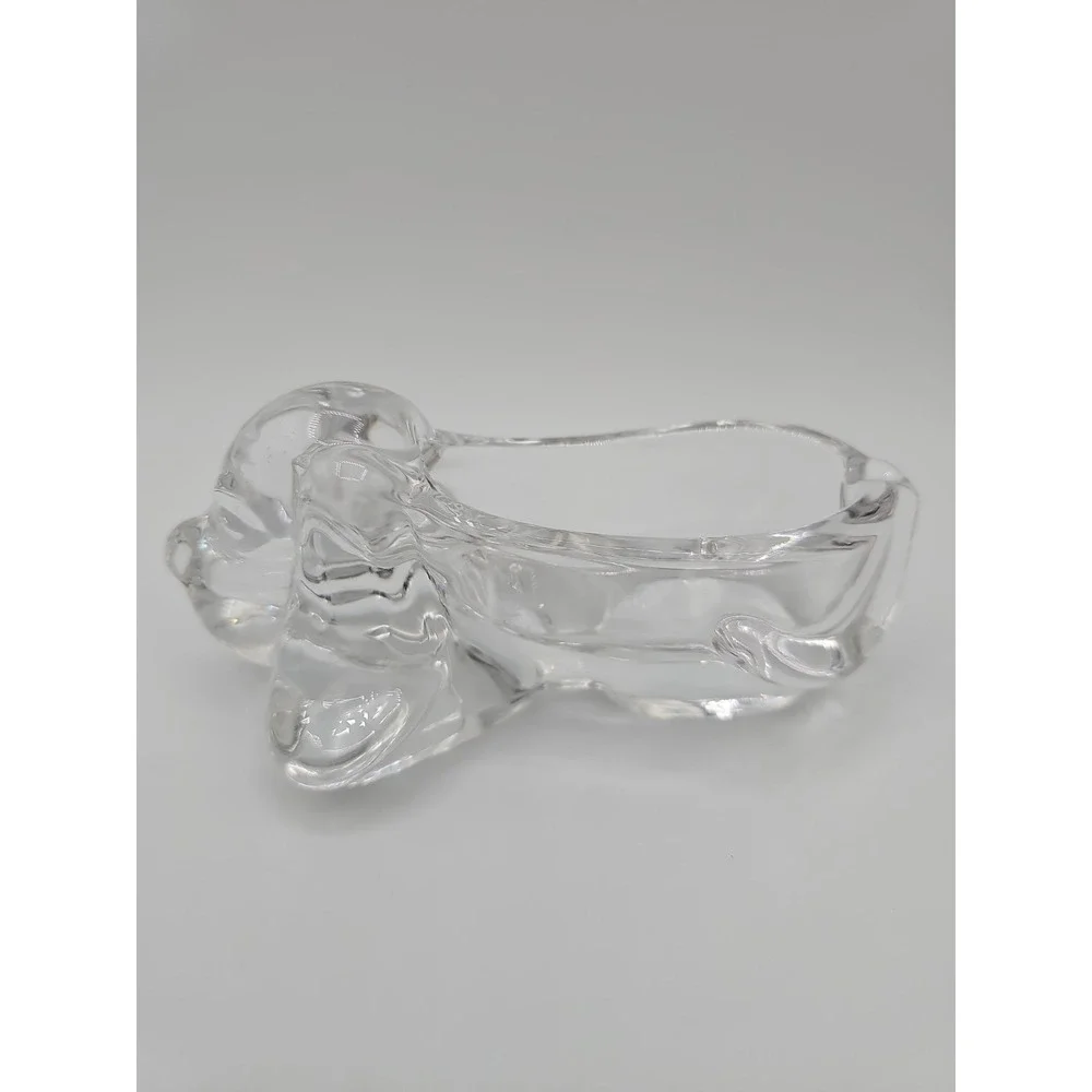 Full Lead Crystal Bassett Dog Ashtray - Trinket Dish/Bowl 5x1.5
